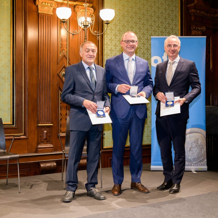 Die Preisträger der H.F. Mark Medaille 2022: Stadlbauer, Buchmeiser, Eberstaller